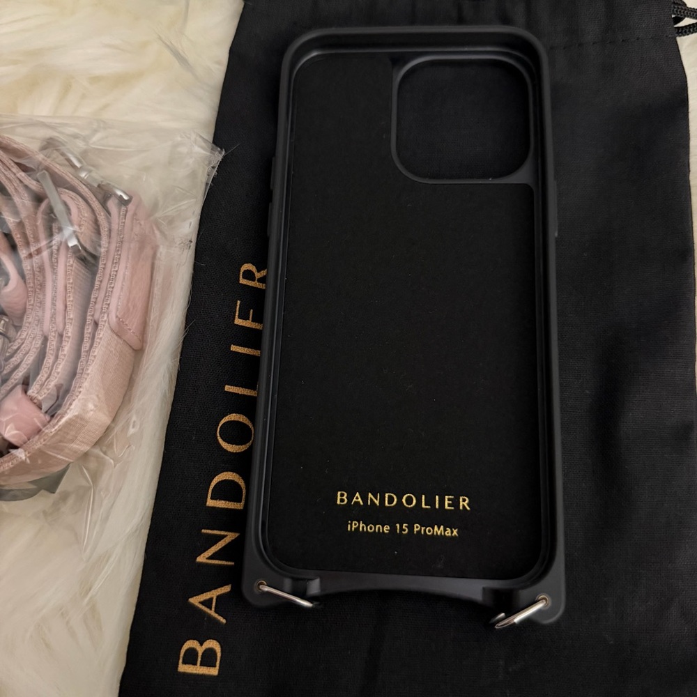 Bobby Bandolier Crossbody iPhone 15Pro Max Case - Pastel Pink/Silver - Picture 4 of 7
